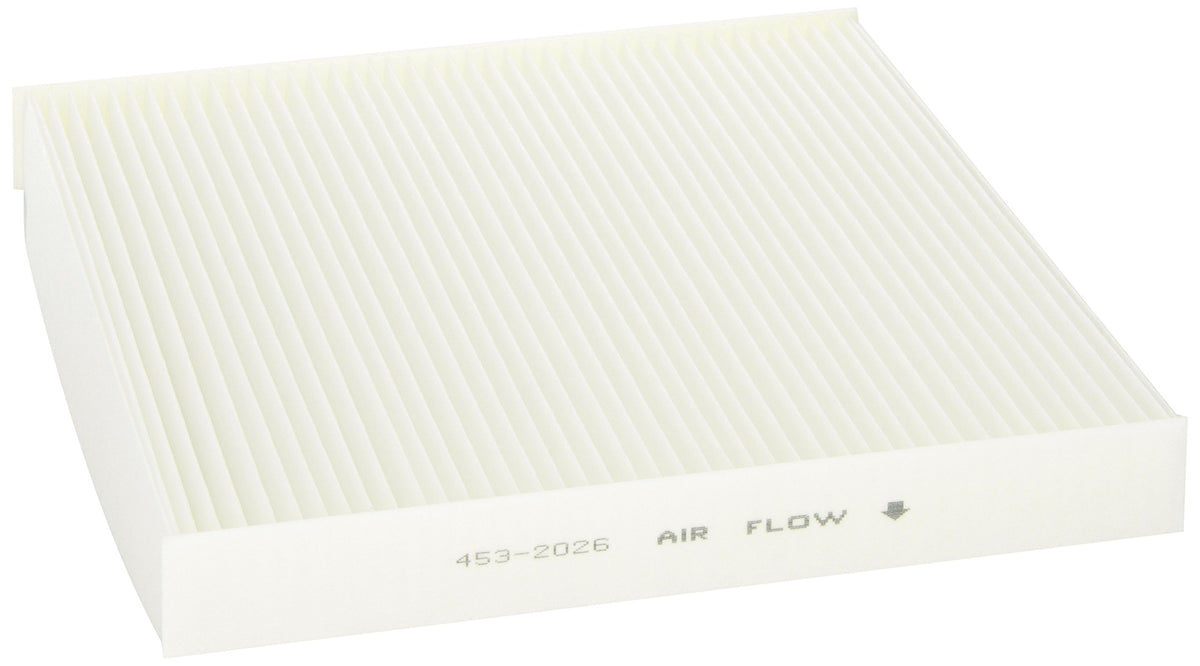 Denso cabin filter front view showing pleated media and fit for clean air