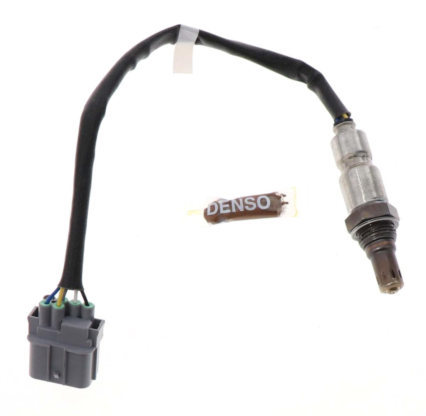 Denso connector and 11.50-inch harness close-up showing easy plug-in benefit