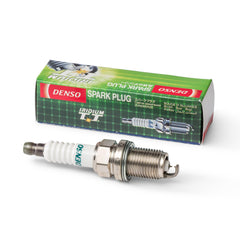 Denso IKH16TT close-up of iridium center electrode highlighting precise spark focus