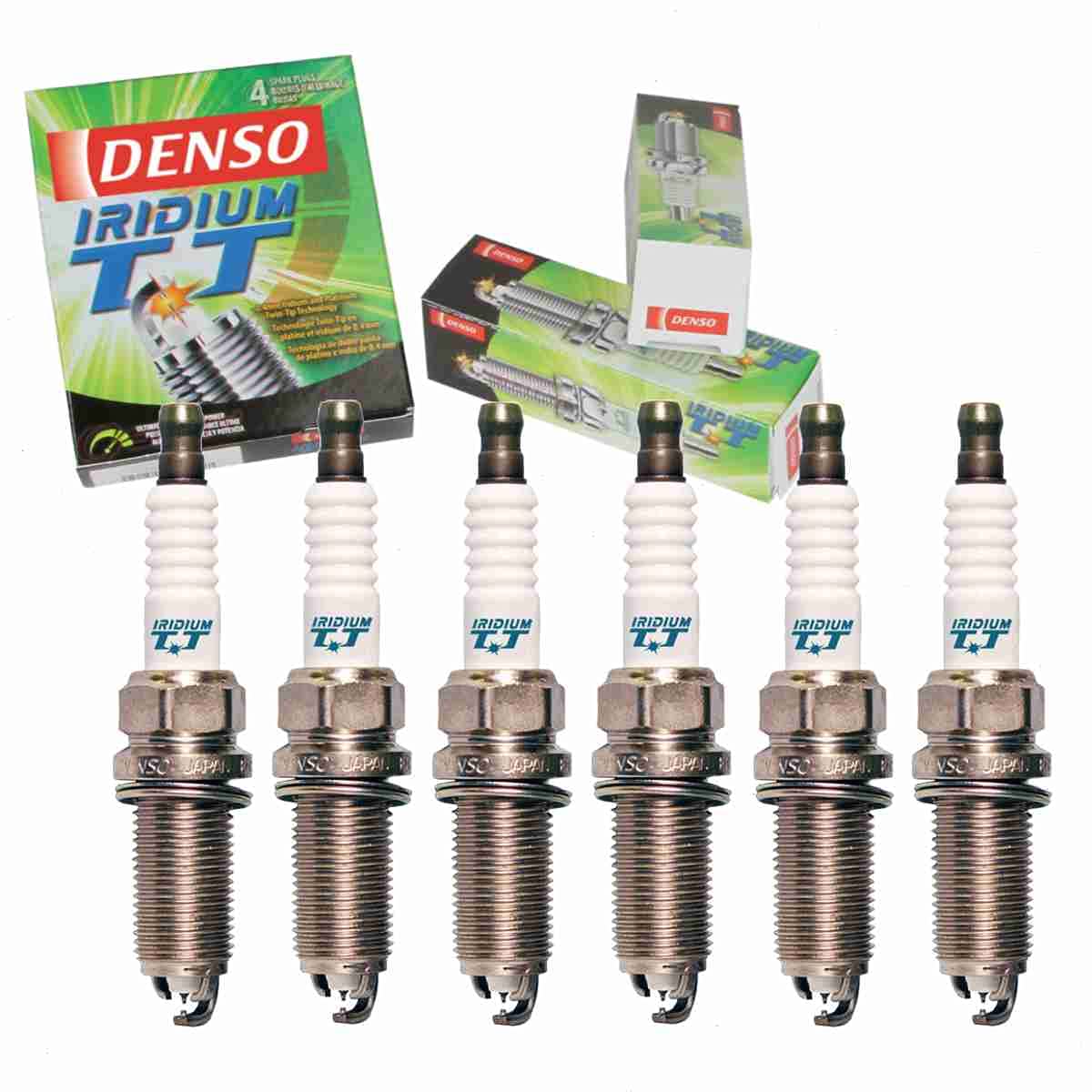 Sixity Auto DENSO Iridium TT front packaging showing six plugs and benefits