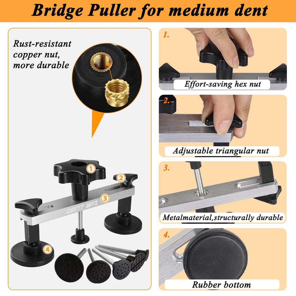 DentWiz PDR hammer and lifter detail enabling controlled tapping