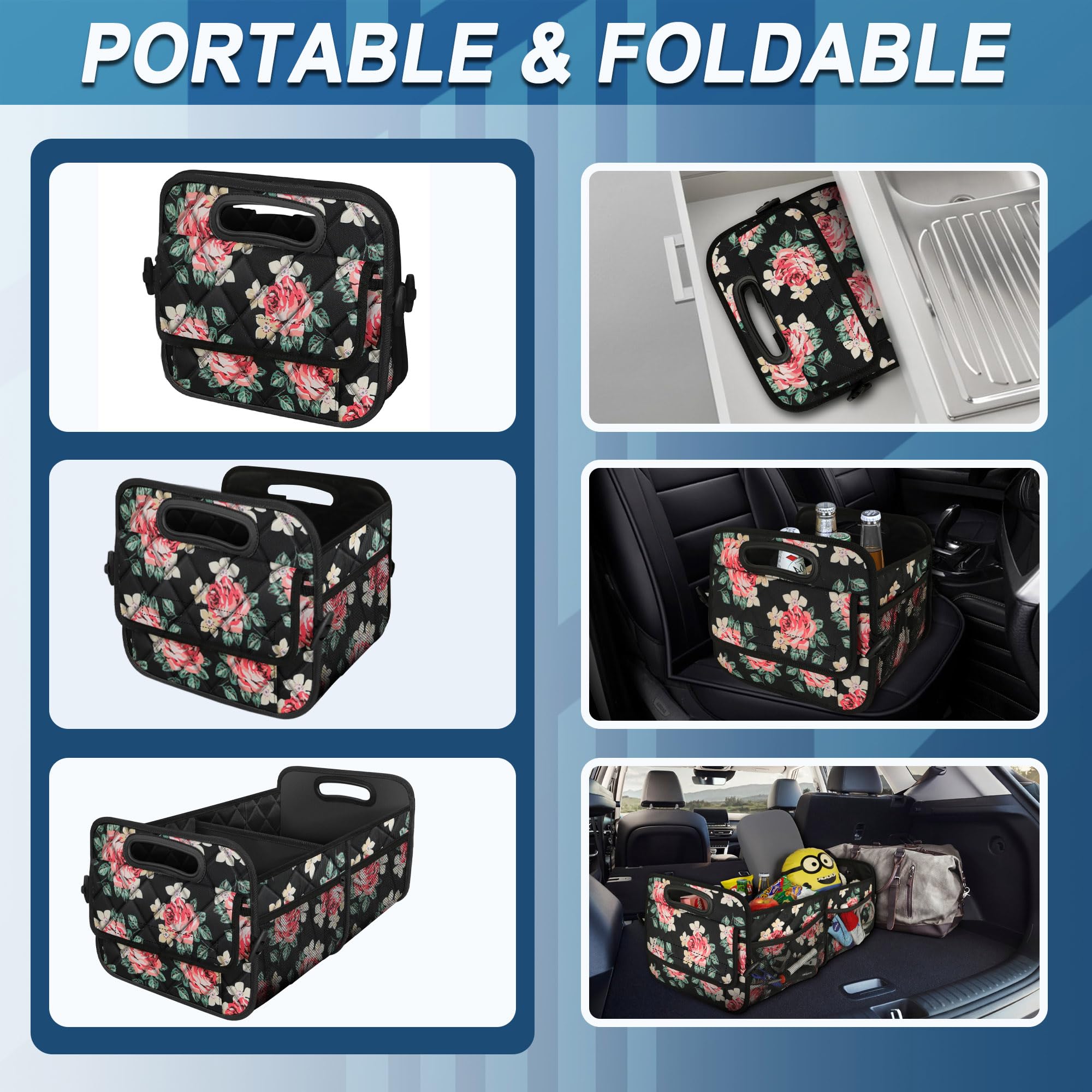 Deosk in car trunk setup preventing cargo movement benefit