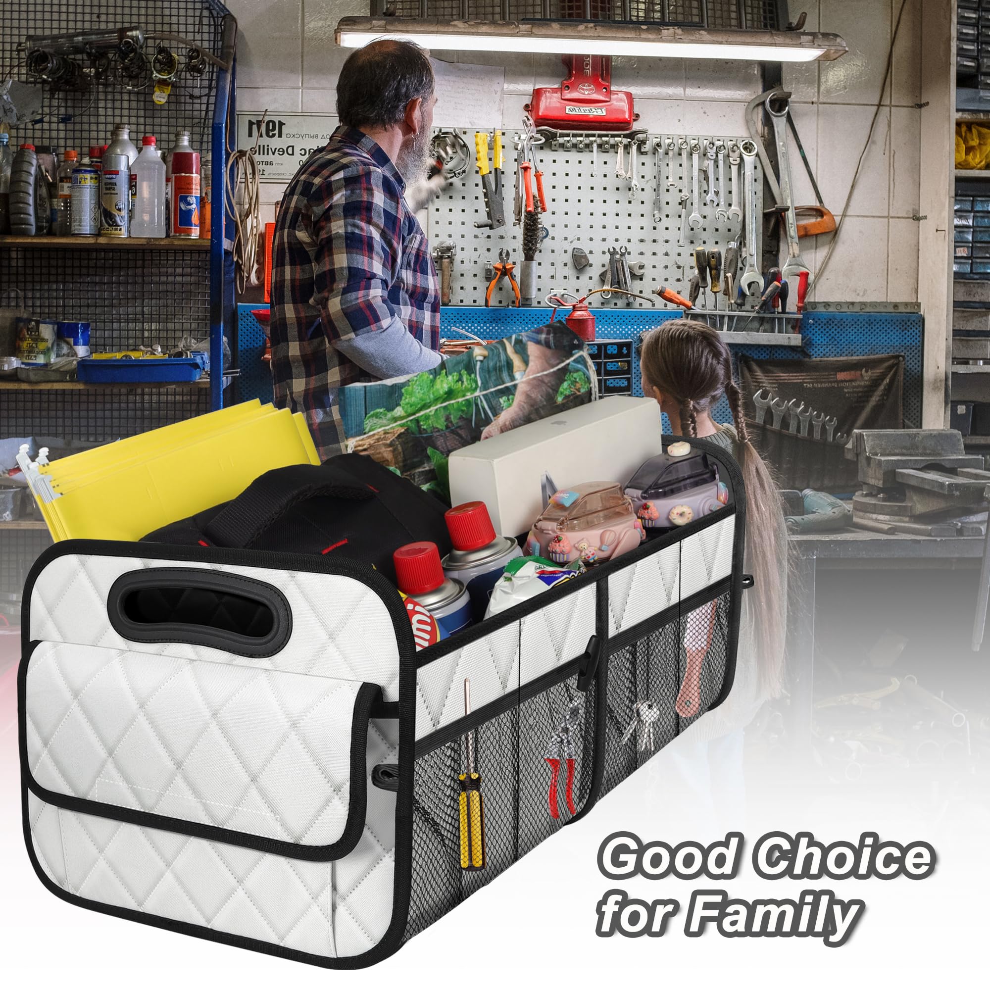 Deosk overhead view of lid and internal space showing easy access
