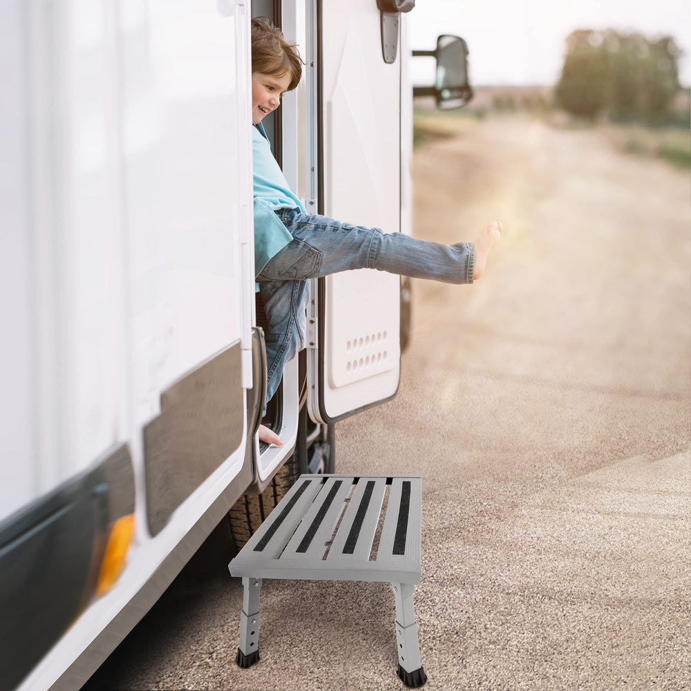 DEPSUNNY step on campsite with gear illustrating travel-ready convenience