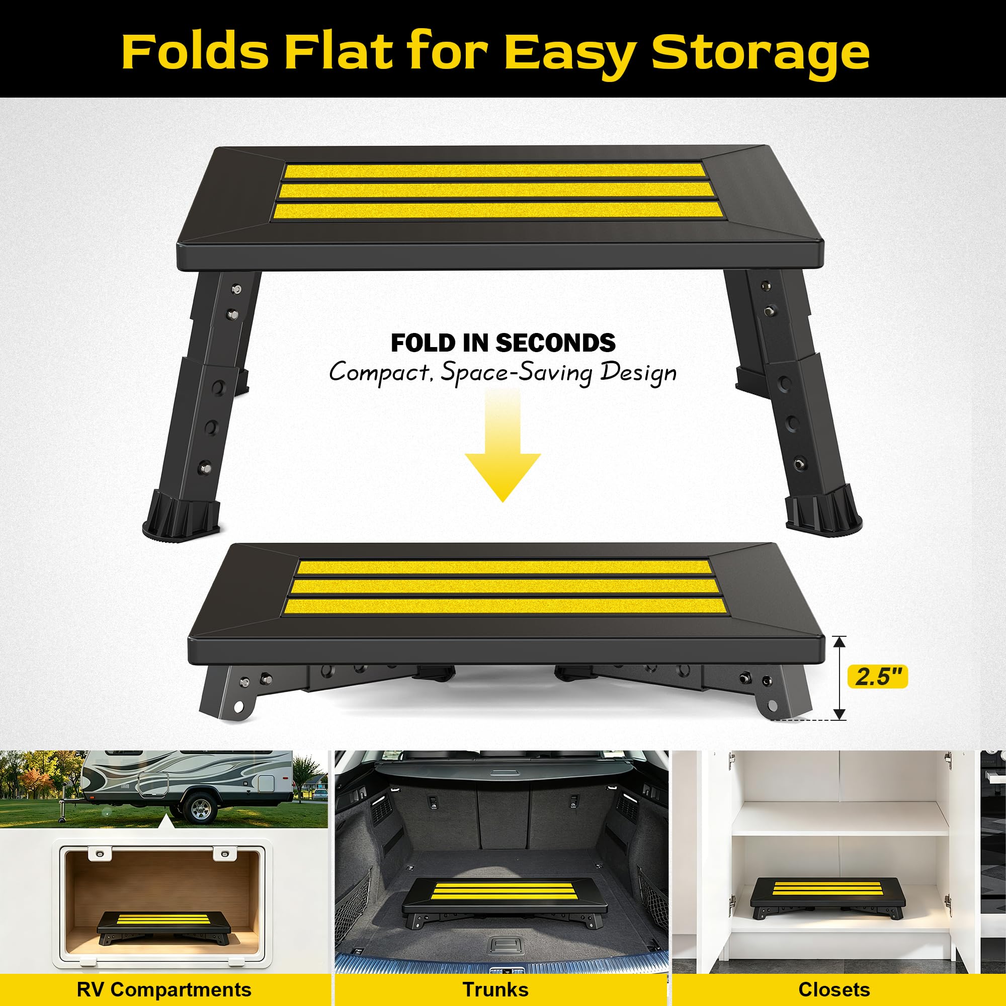 DEPSUNNY used at RV doorway to aid safe entry benefit