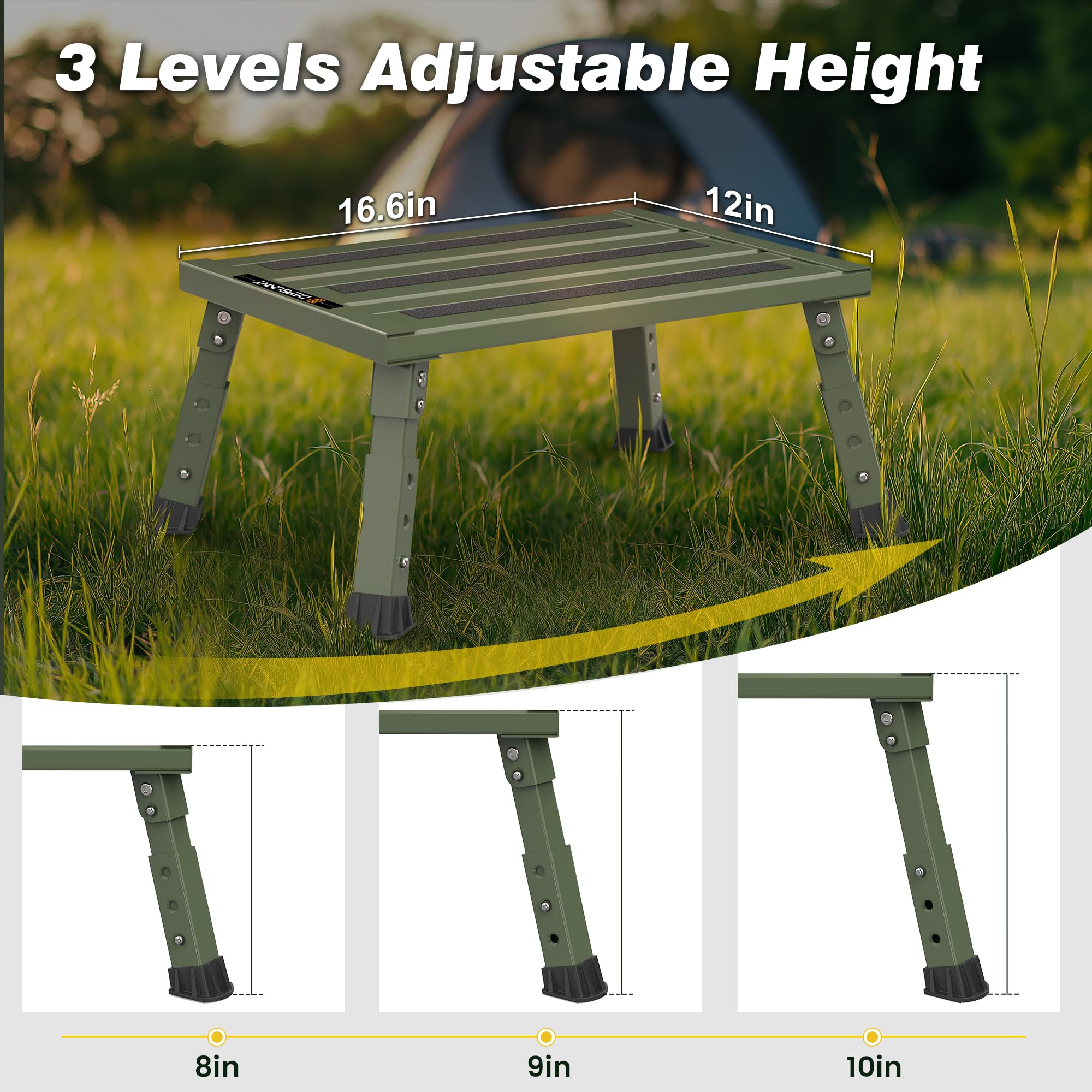 DEPSUNNY close-up of textured platform delivering extra grip for safety