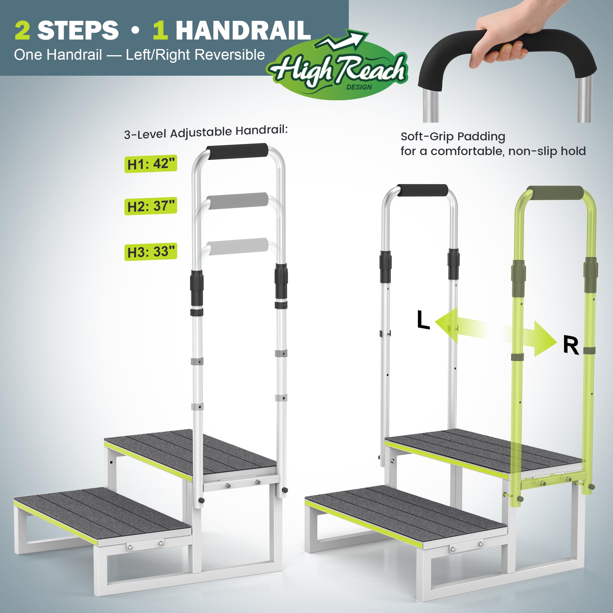 DEPSUNNY top platform with removable anti-slip mat for safer footing