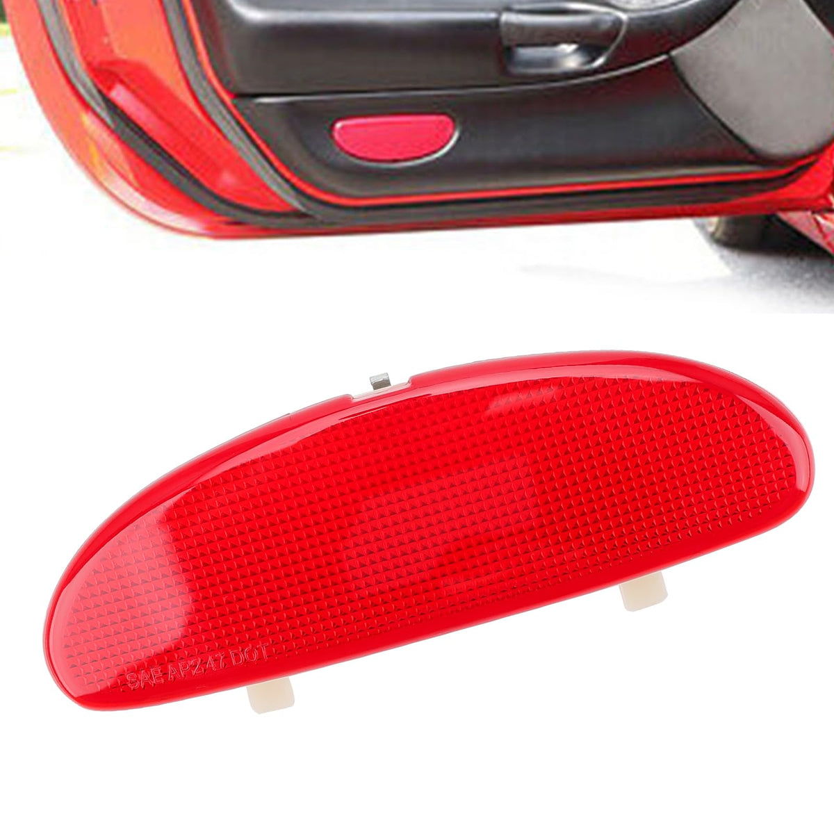 DERI front inner door reflector front view showing red reflective surface and OEM look
