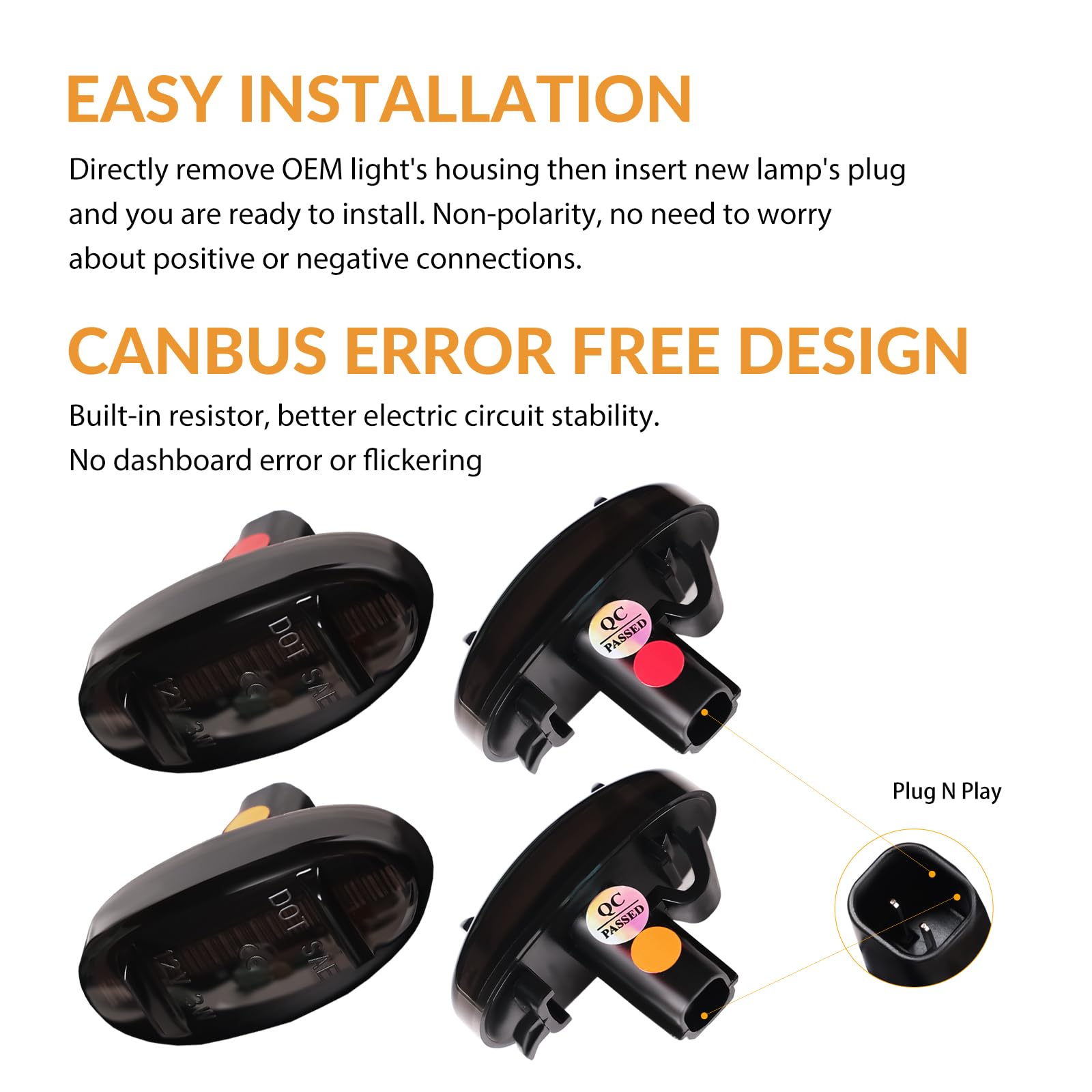 DERMOKA side marker installed on dually truck illustrating direct-fit upgrade