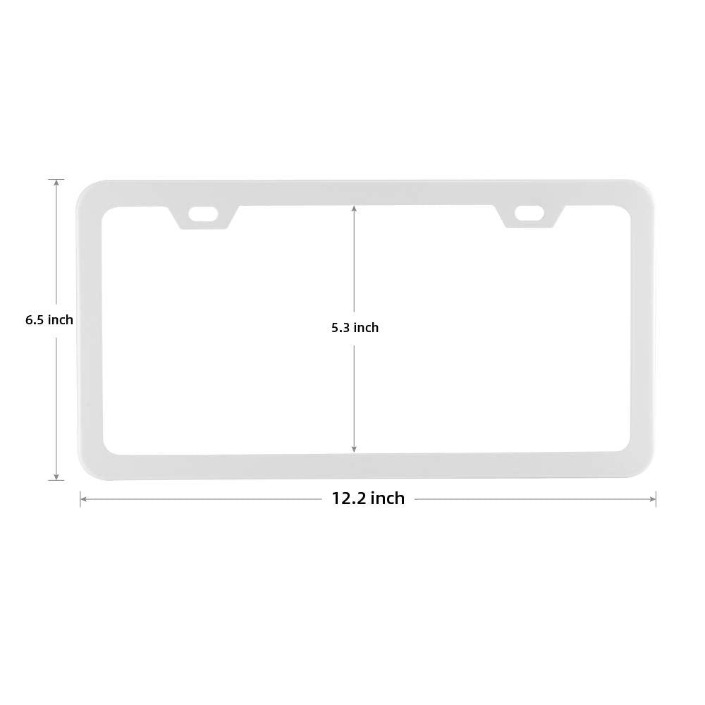 Deselen frame mounted on car rear showing full plate protection