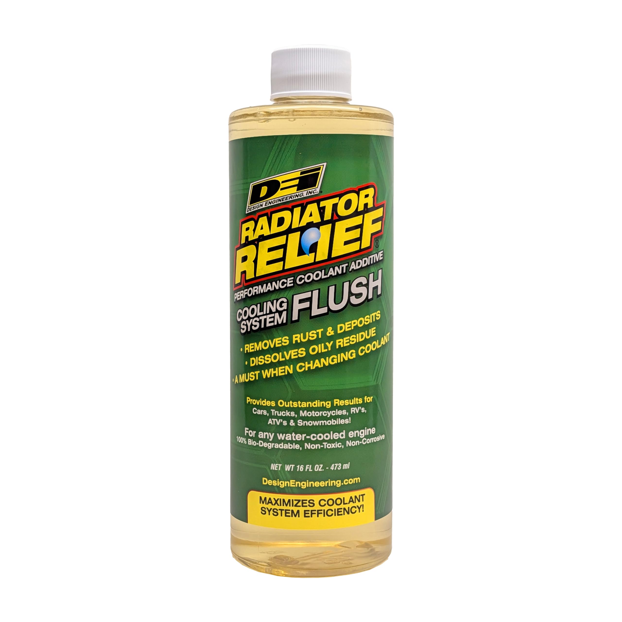 Design Engineering bottle front label showing product name and benefits