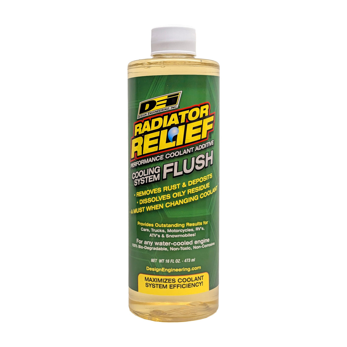 Design Engineering bottle front label showing product name and benefits