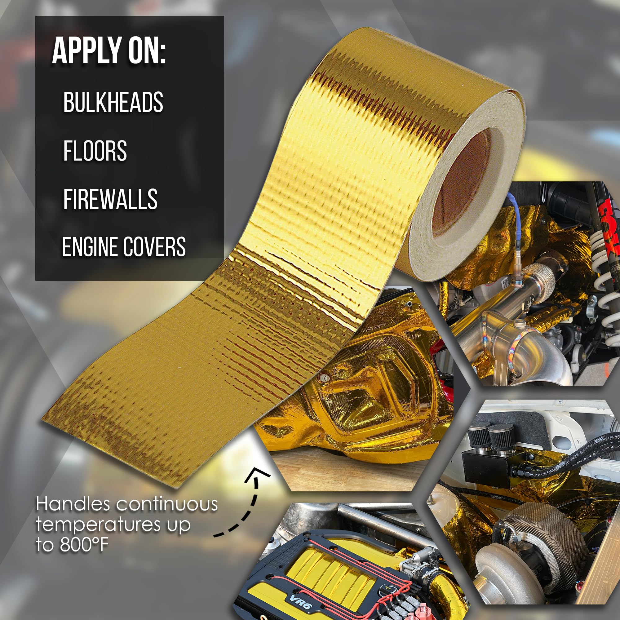 Design Engineering Reflect-A-Gold close-up metalized surface reflecting heat efficiently