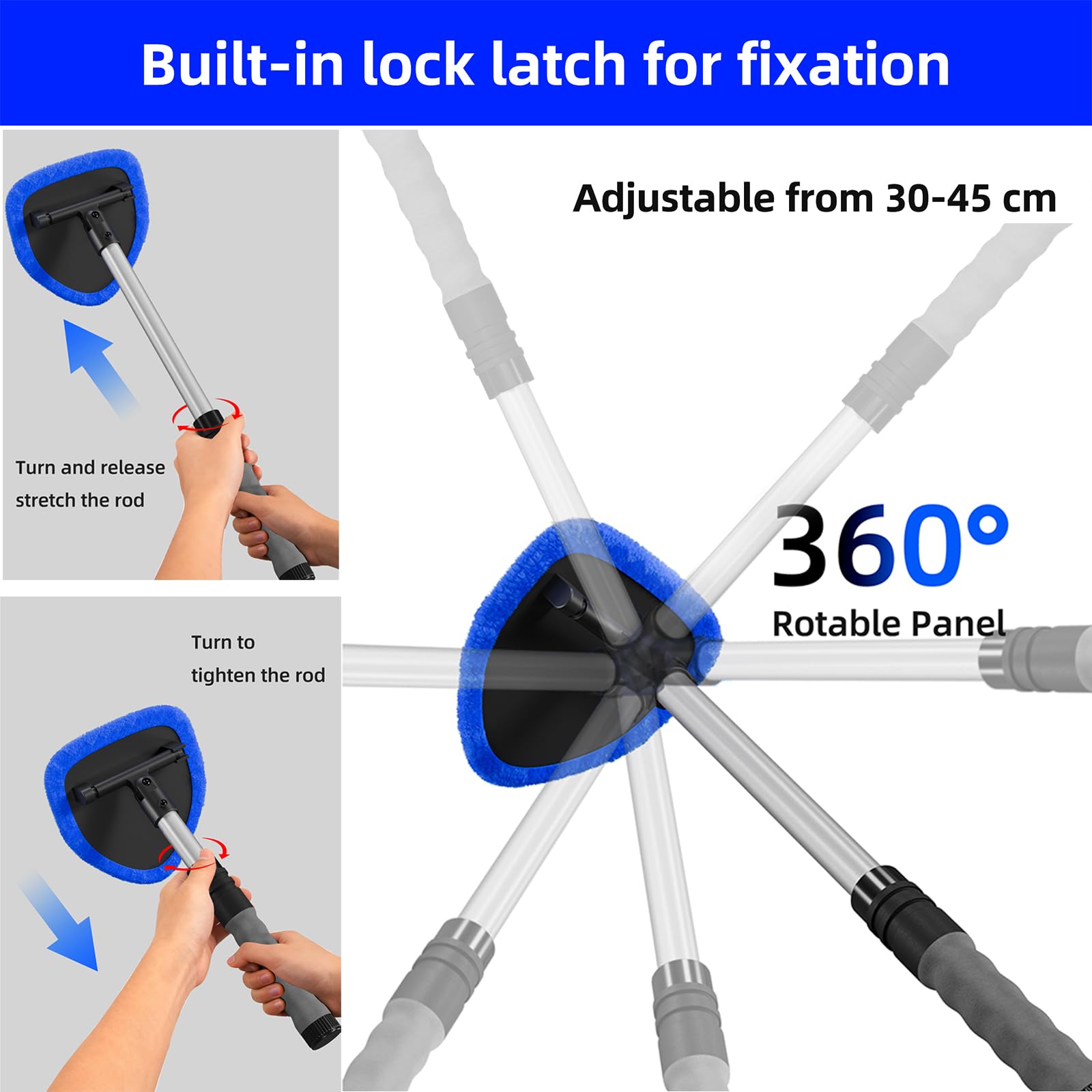 desin extendable handle fully extended demonstrating reach and ease