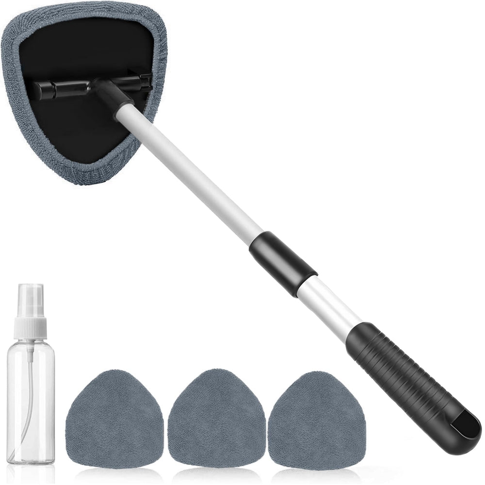 desin front view showing tool and four reusable pads for efficient cleaning
