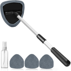 desin front view showing tool and four reusable pads for efficient cleaning