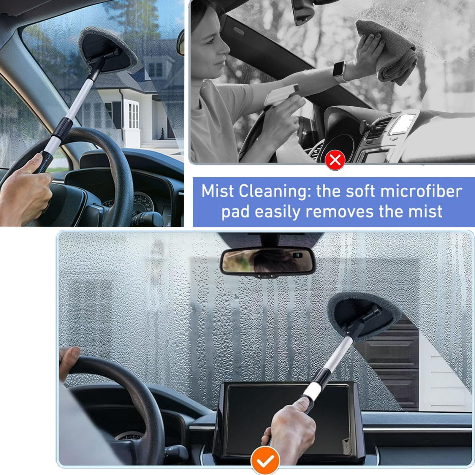 desin tool cleaning inside windshield for streak-free visibility quickly