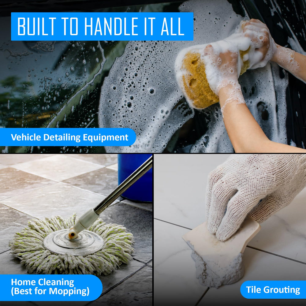 DETAIL GUARDZ insert shown in car-wash setup with mitt and soap, simplifies safe washing