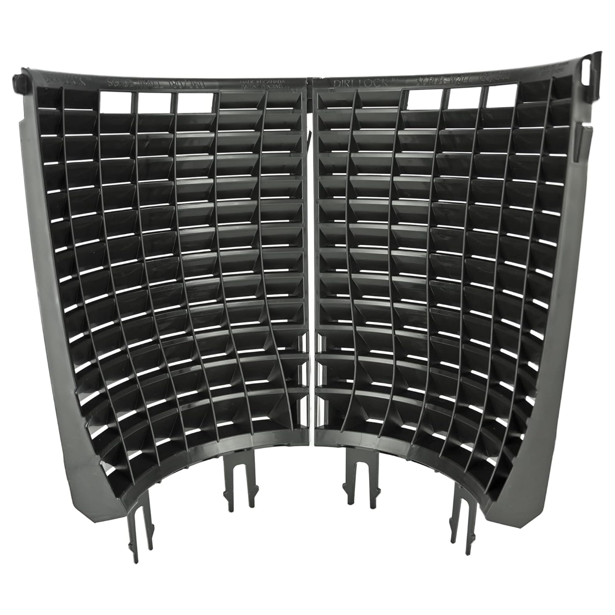 DETAIL GUARDZ front view of scrub wall showing snap-fit and improved filtration benefit