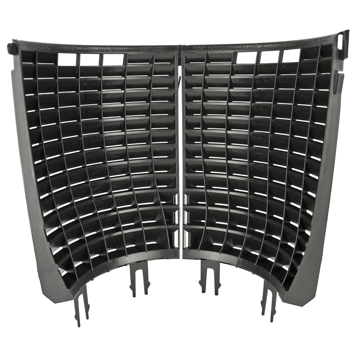 DETAIL GUARDZ front view of scrub wall showing snap-fit and improved filtration benefit