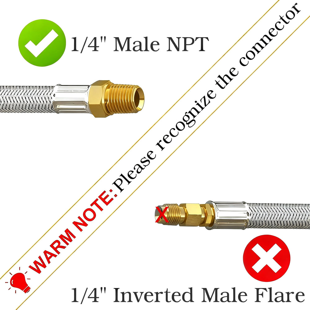 Deuovht stainless steel braided hose close-up showing durable weather-resistant construction