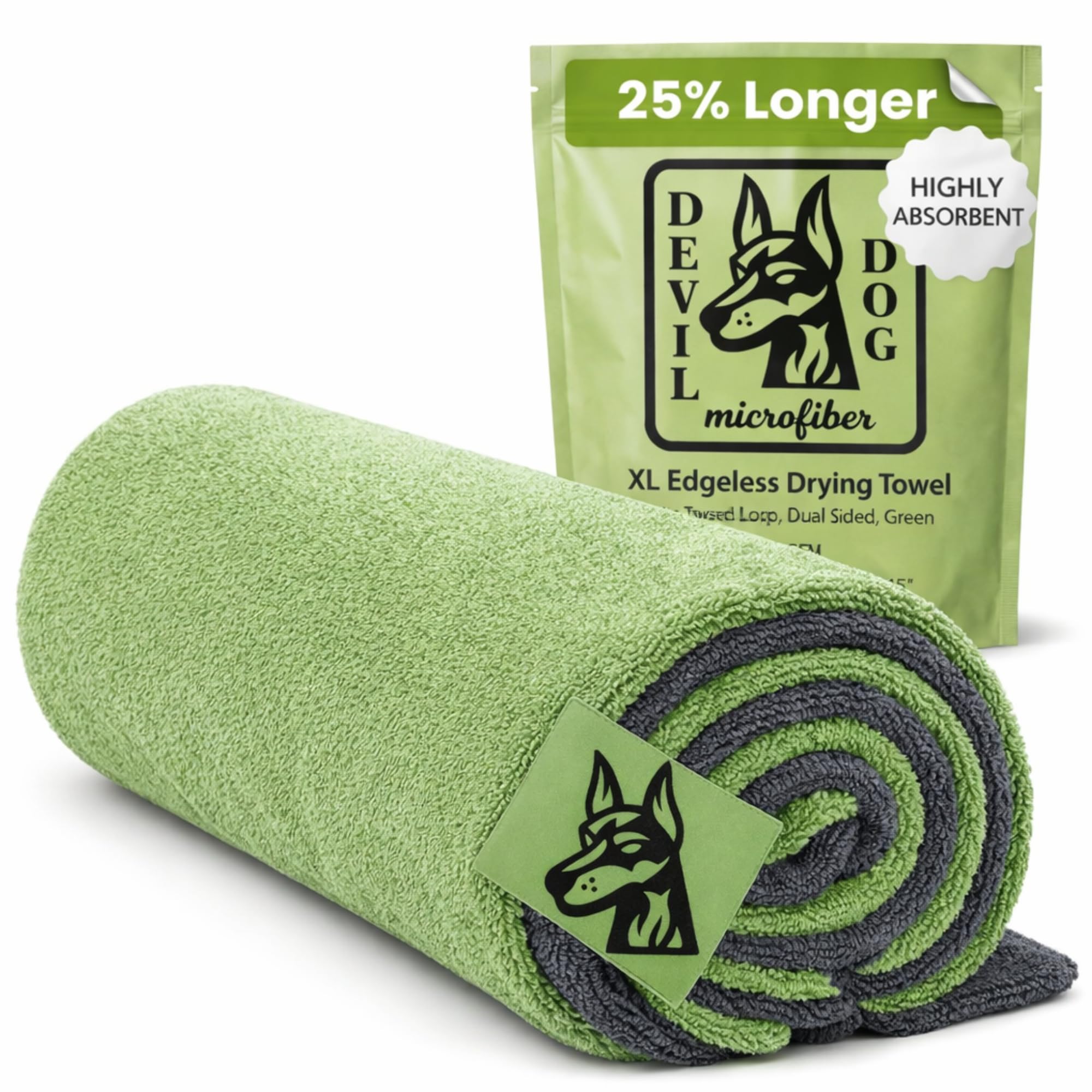 Devil Dog Microfiber front packaging showing product and benefits