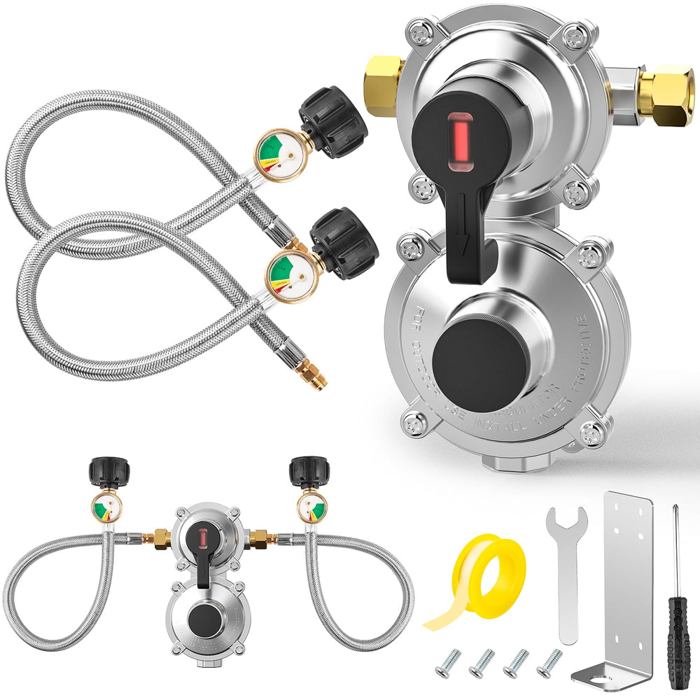 Devvicoo front view assembled regulator showing complete unit and benefits