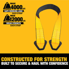 DEWALT reinforced steel D-ring hardware close-up, corrosion-resistant for reliable anchoring