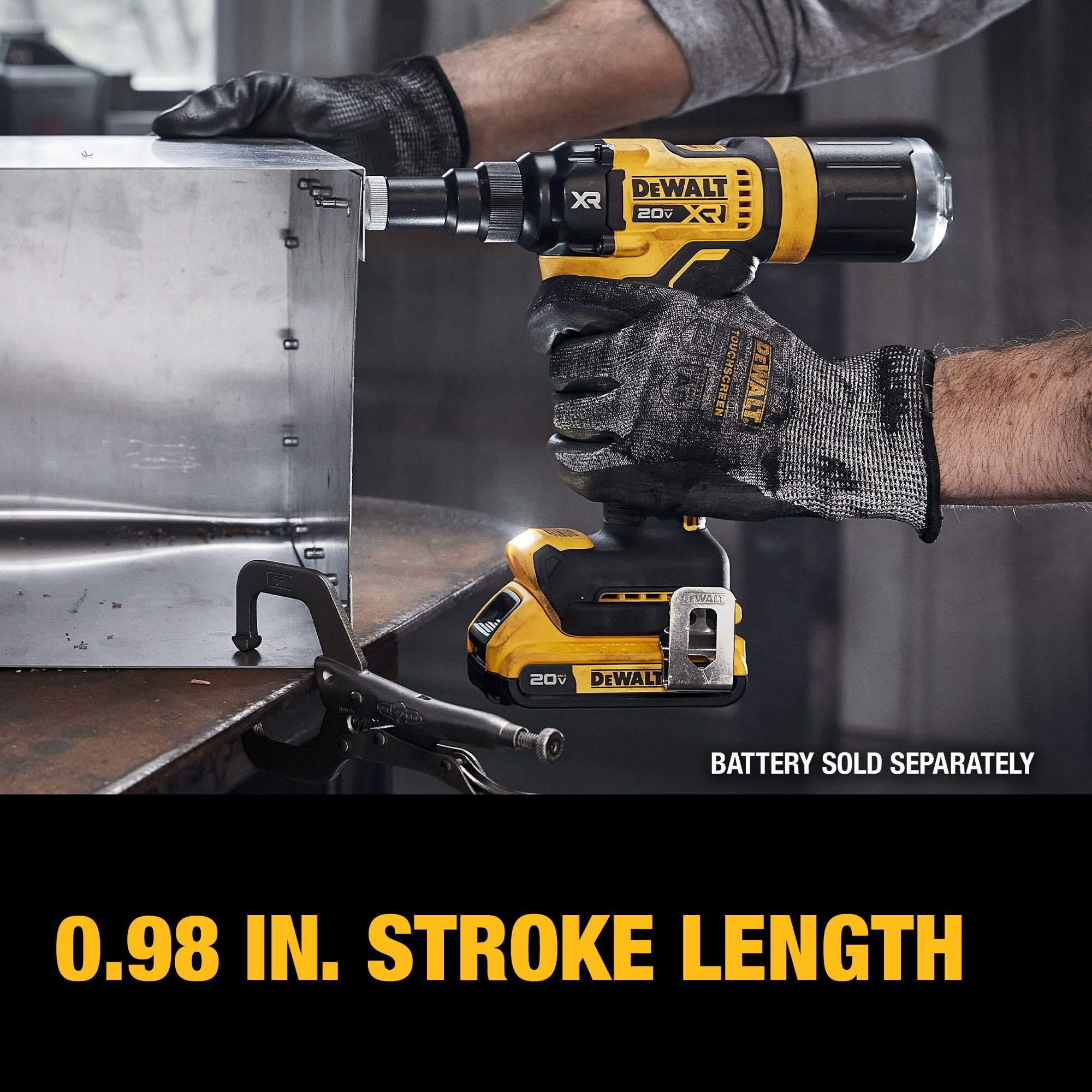 DEWALT DCF403B mandrel collector detail showcasing clean waste containment