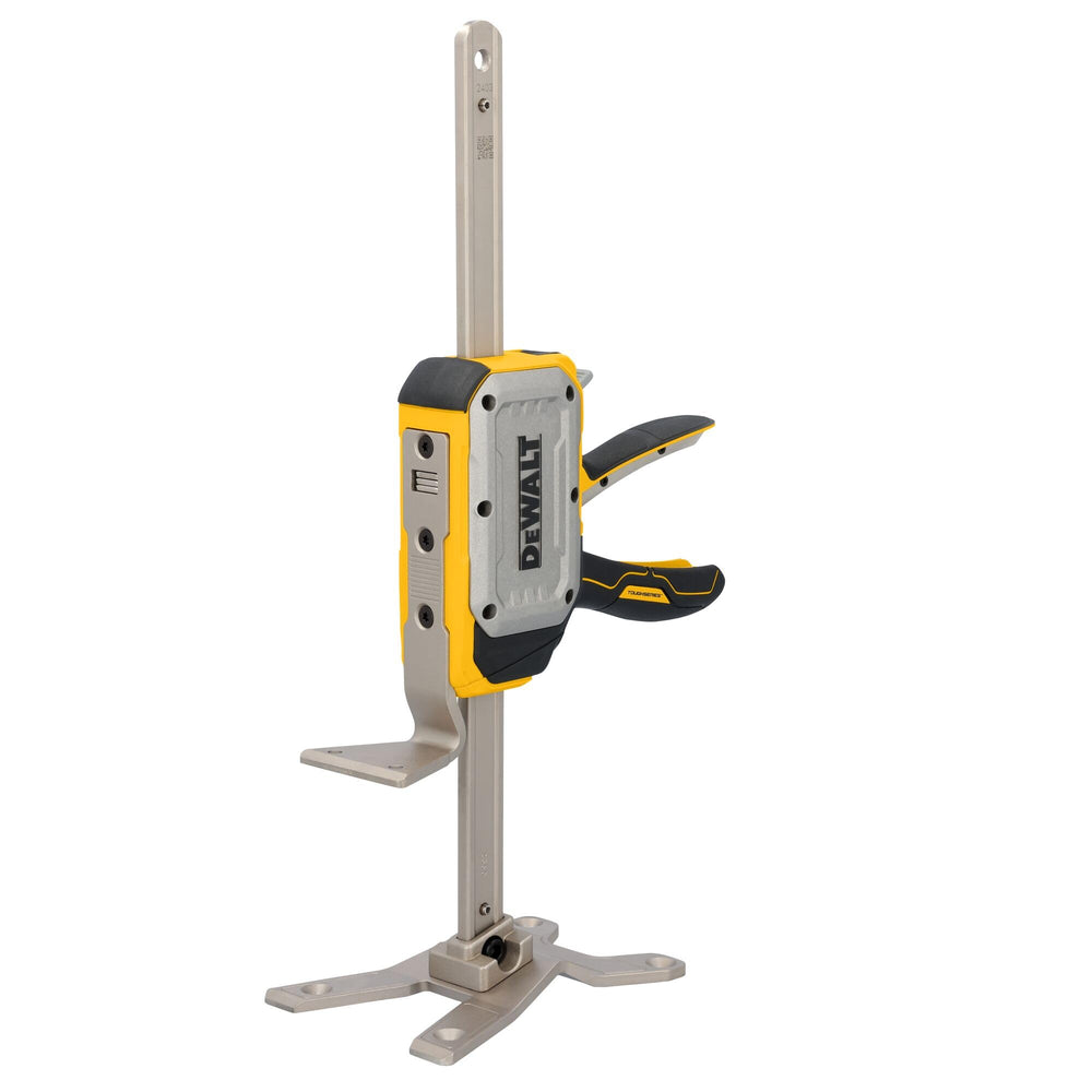 DEWALT front view of construction jack showing compact profile for easy handling