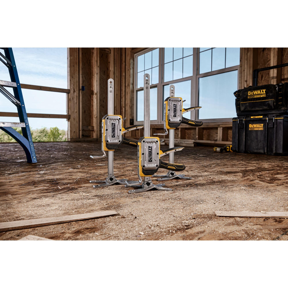 DEWALT in-use framing scenario helping position studs quickly and safely