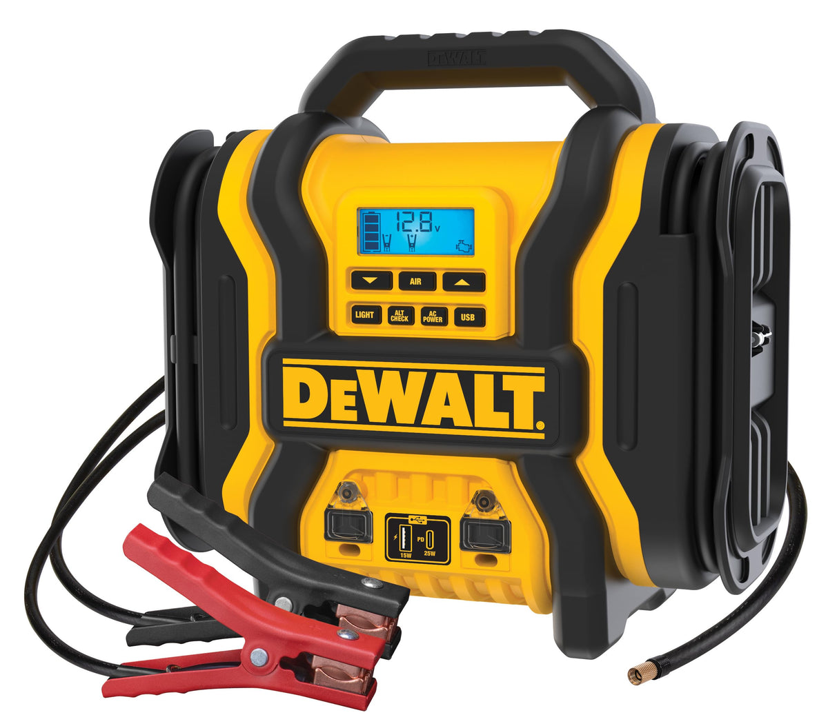 DEWALT DXAEPS14 front view showing controls and compact design for quick access