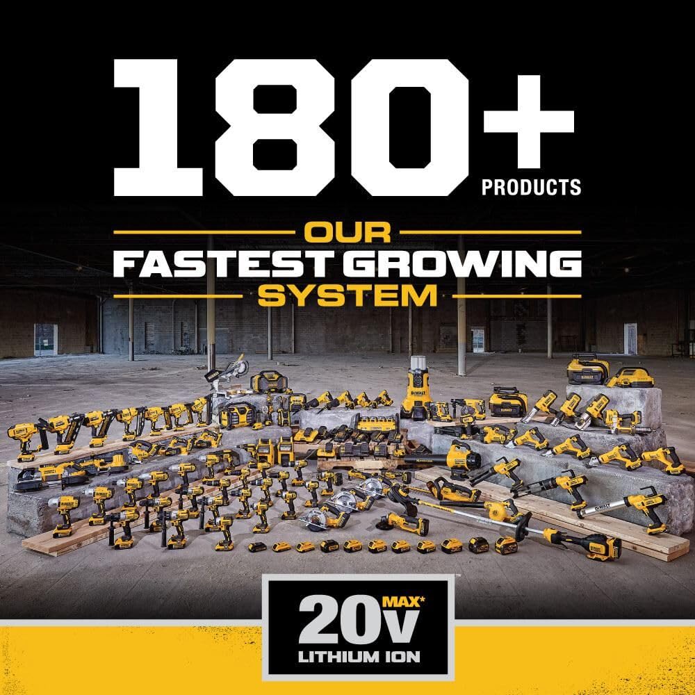 DEWALT grease gun on workshop bench conveying professional service readiness benefit