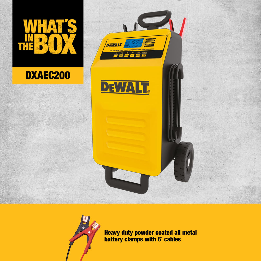 DeWalt DXAEC200 LCD control panel closeup for clear charging information