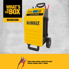 DeWalt DXAEC200 LCD control panel closeup for clear charging information