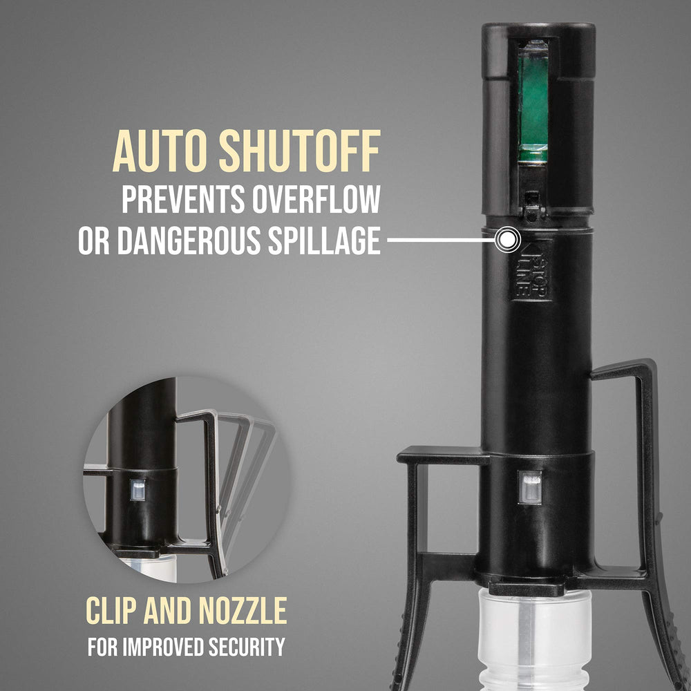 DEWAY close-up of auto-stop sensor for spill prevention and safety
