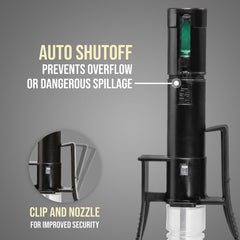 DEWAY close-up of auto-stop sensor for spill prevention and safety