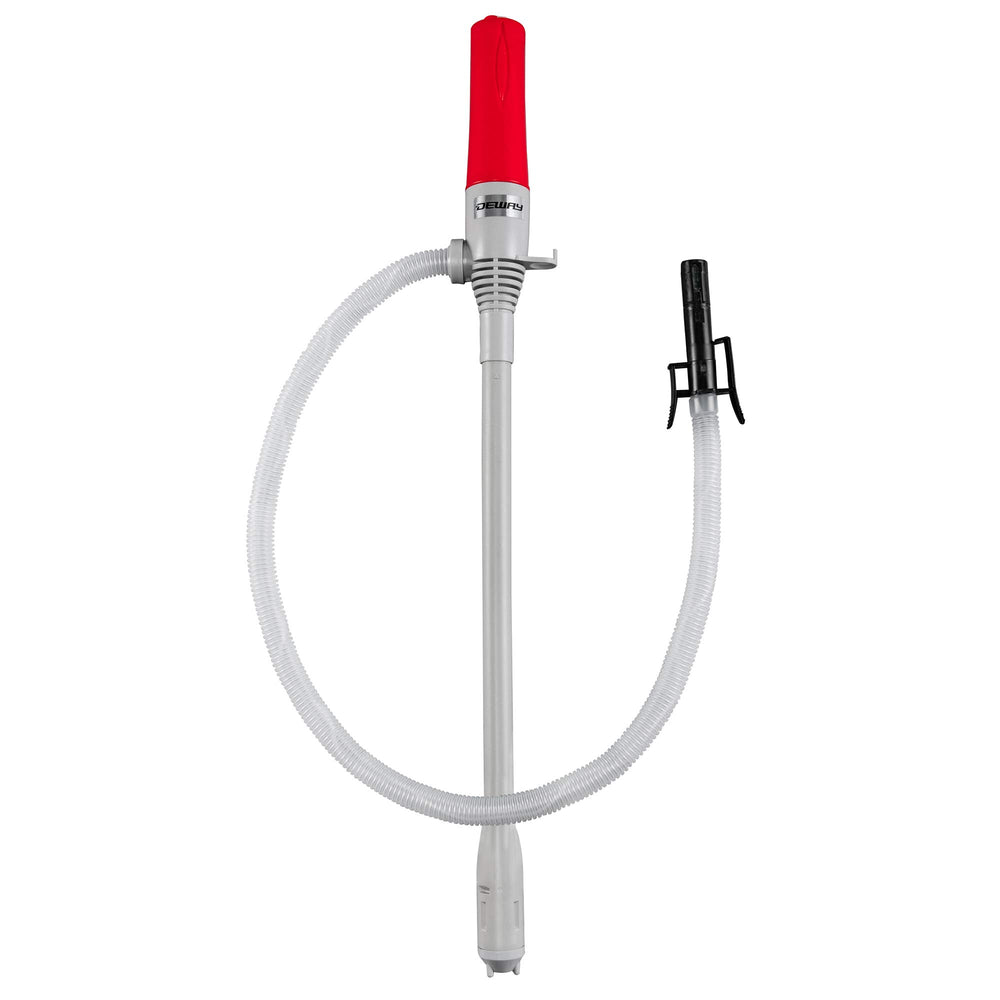 DEWAY front view of gray pump showing controls and portability benefit