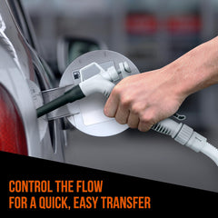 DEWAY nozzle close-up with flow control lever for precise stopping