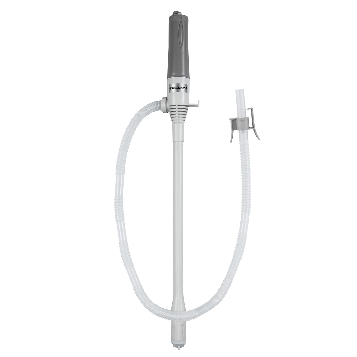 DEWAY WAYPUMP07 front view showing compact pump and switch, easy portability benefit