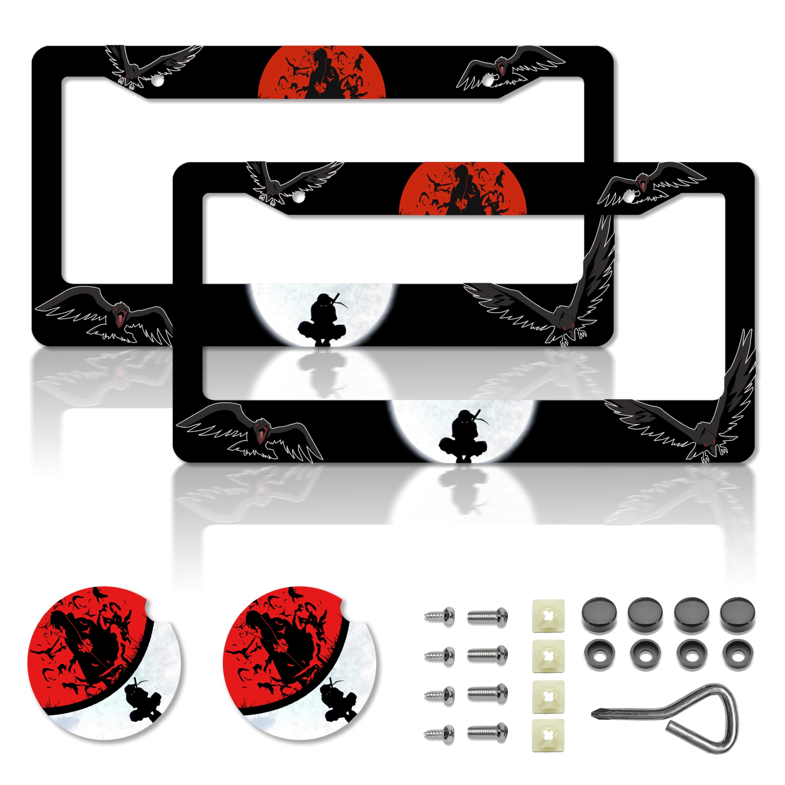 DGDRHZ front view of anime license plate frame showing design and fit benefit