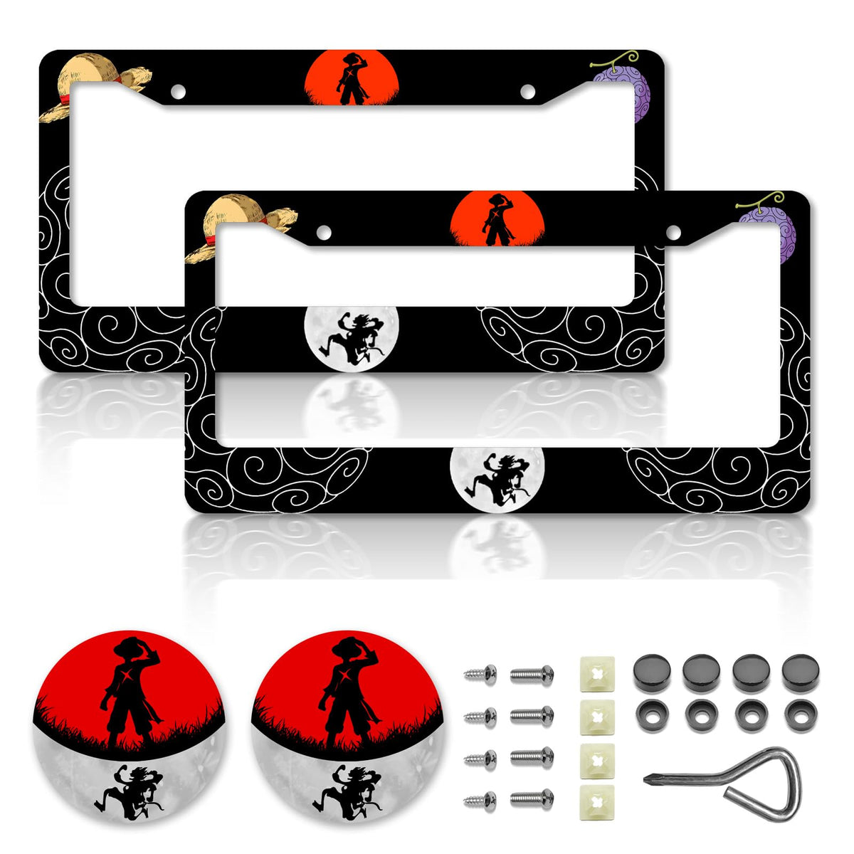 DGDRHZ front view of license frame showing anime design and durable look