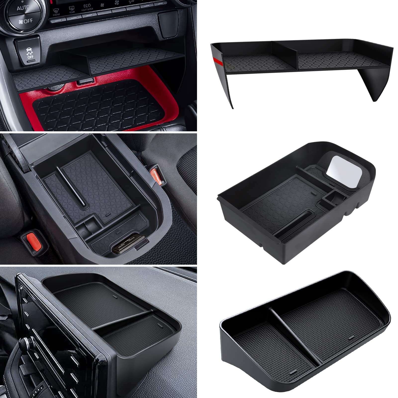 DIAMOOKY front view of console organizer showing fitted design and tidy storage benefit