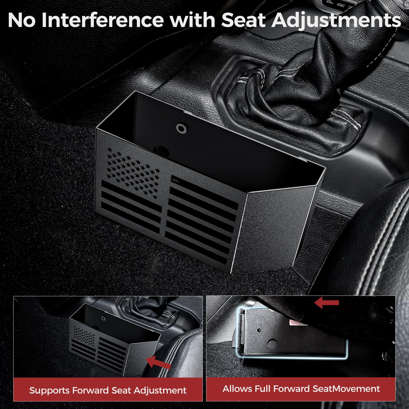 DIAMOOKY side profile showing console fit, durable custom-fit benefit
