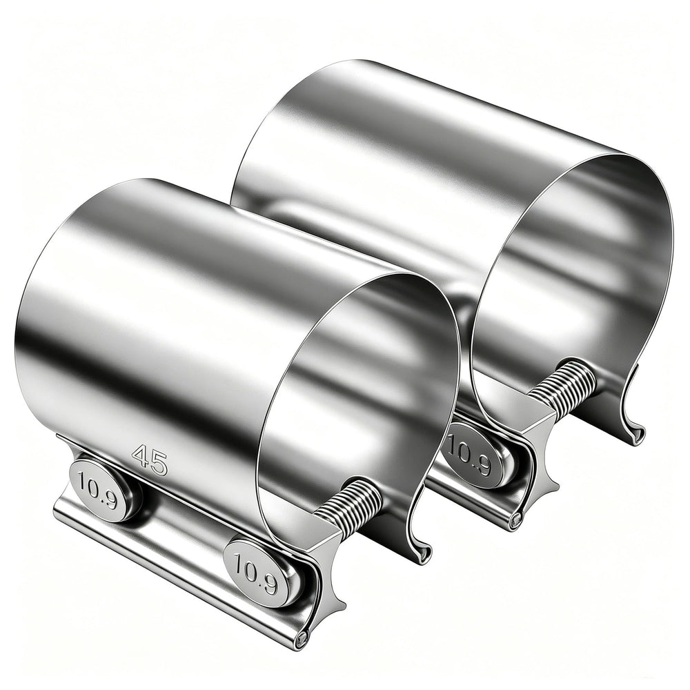 Dianrui clamp front view showing two 1.75 inch bands and bolt, durable and ready to install