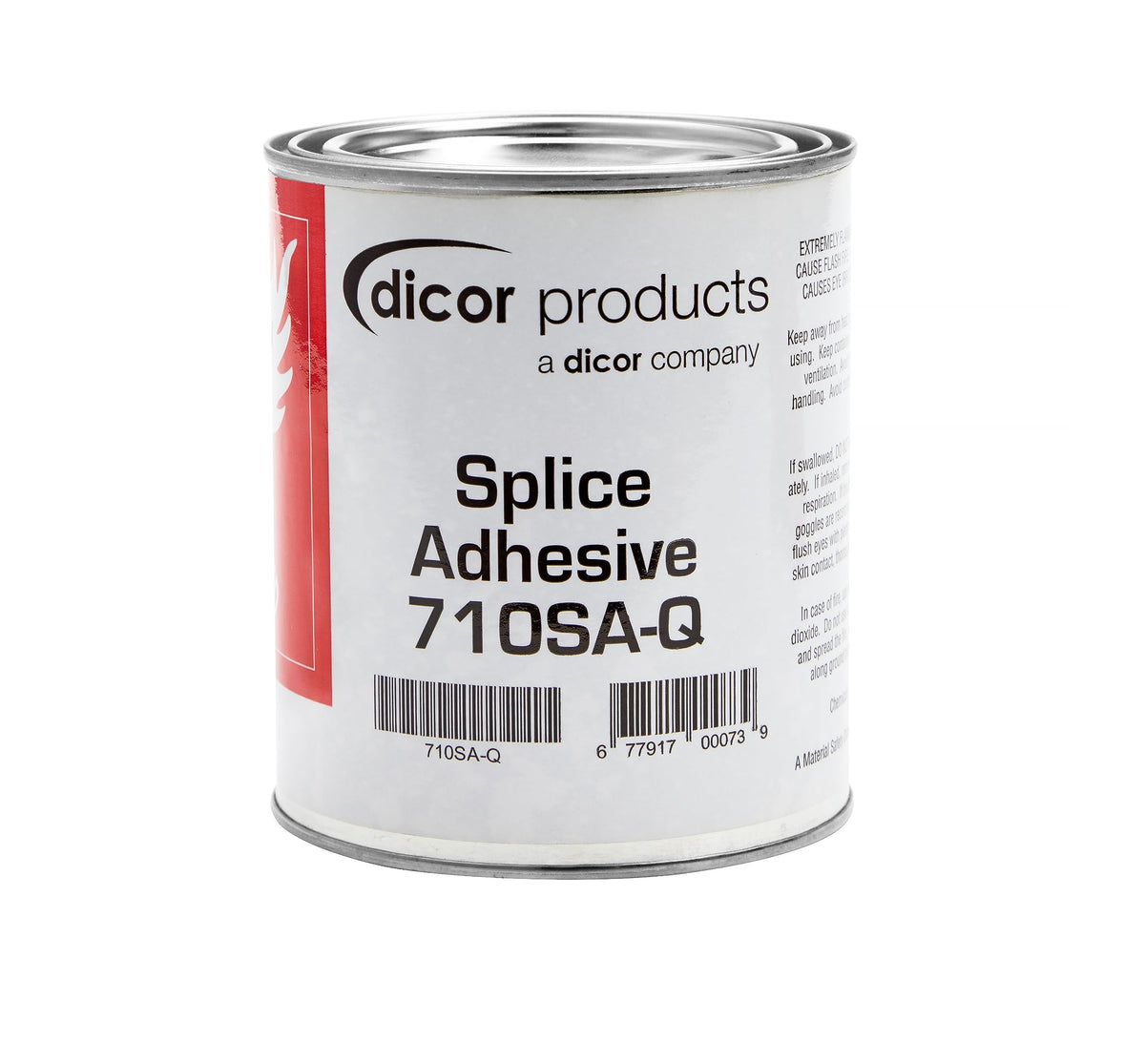 Dicor front label showing product name and size for easy identification and confidence