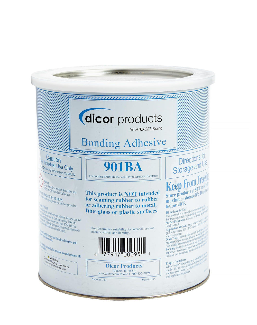 Dicor 901BA-1 front label showing product and coverage benefits