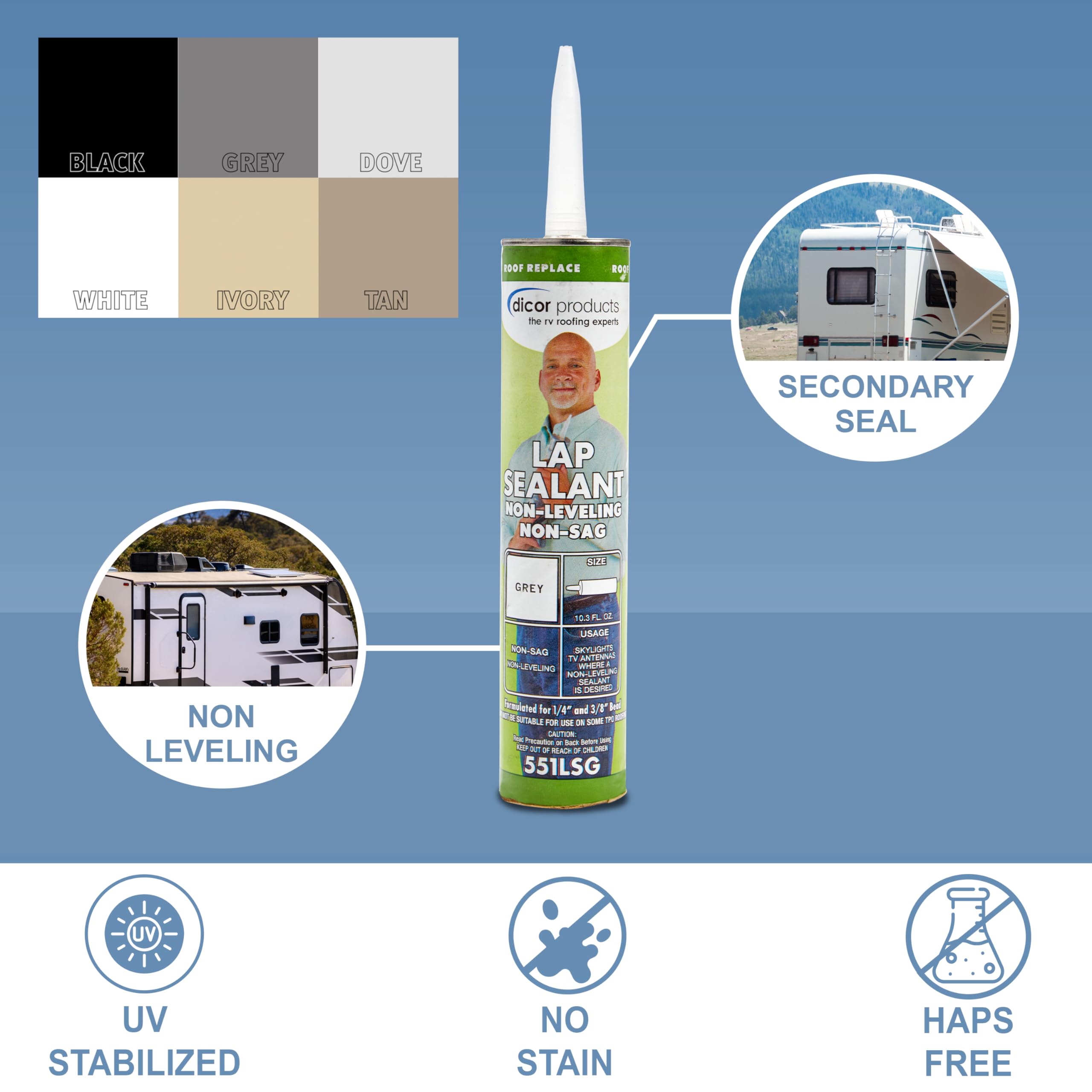 Applying Dicor sealant around an RV vent to prevent leaks and protect interior