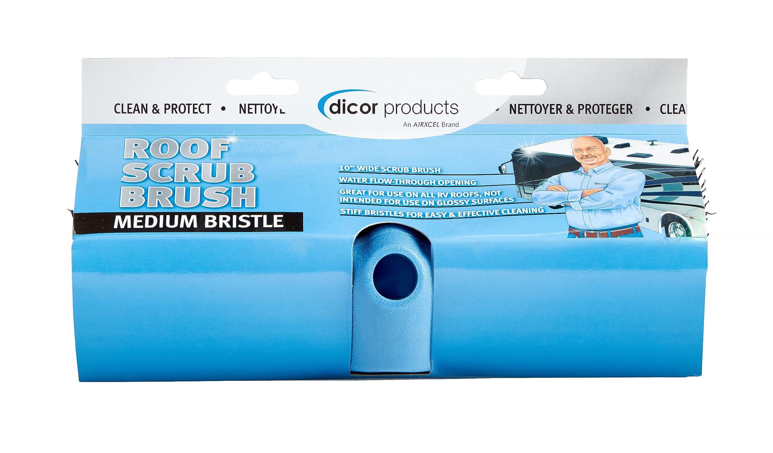 Dicor close-up of medium bristles demonstrating effective dirt removal