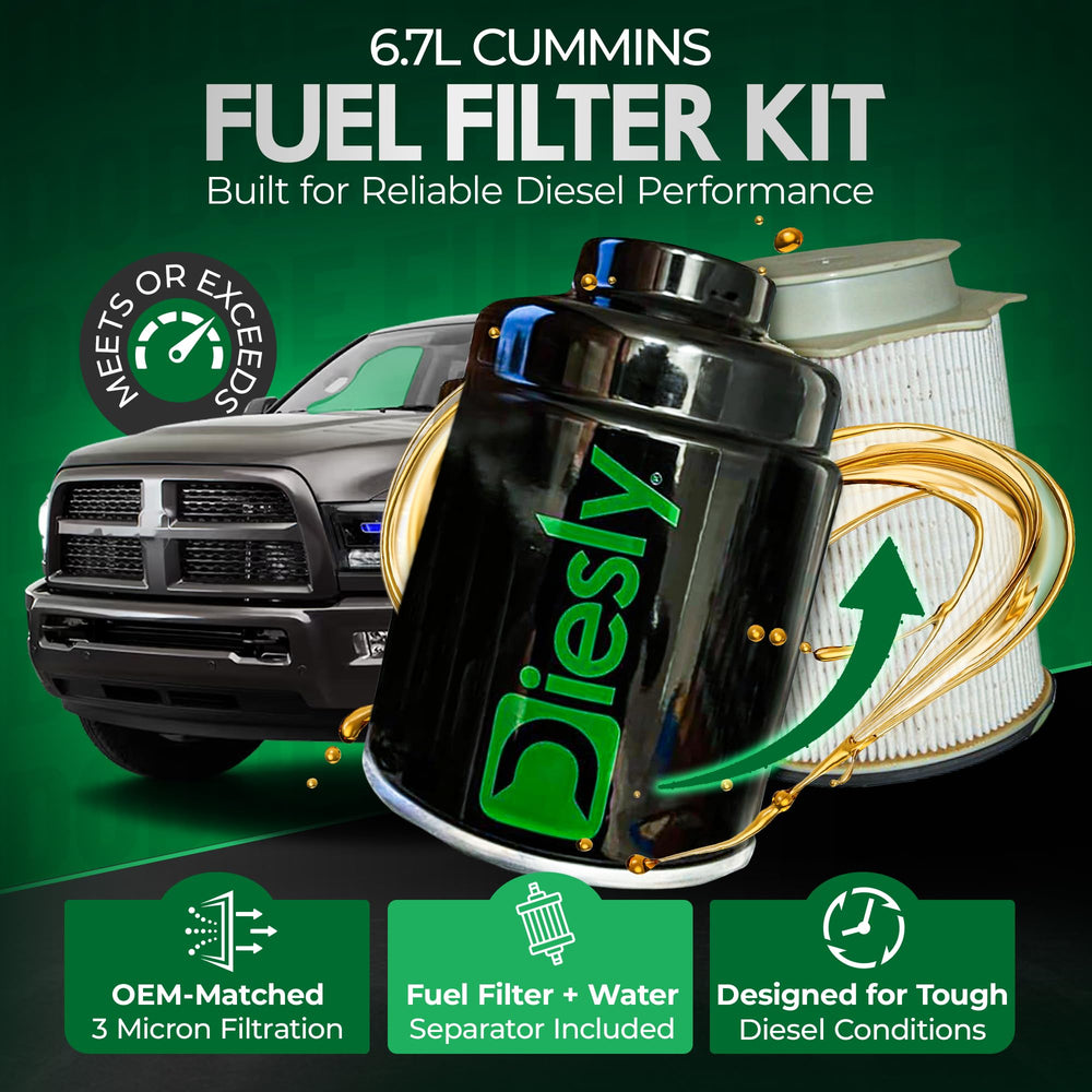 Diesly frame-mounted water separator displayed on truck frame to prevent water contamination